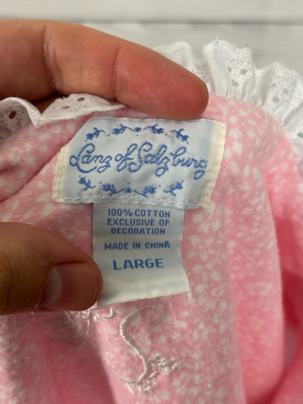 Lanz of Salzburg Pink Pajama Nightgown Size Large - Picture 6 of 7